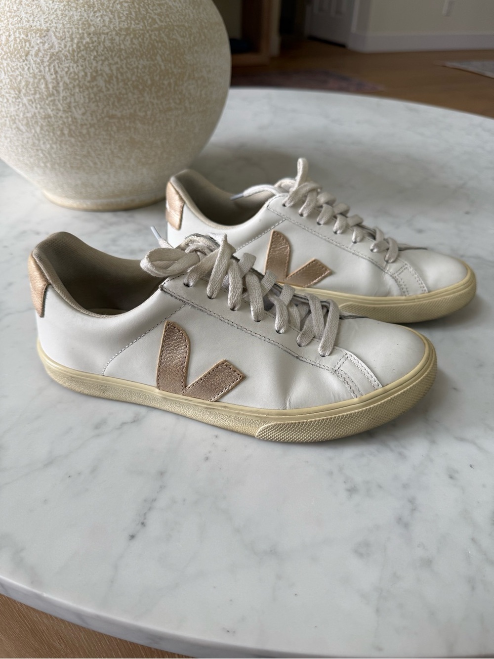 VEJA Esplar White Rose Gold Sneakers US 6 EU 37